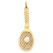 Picture of 14k Tennis Racquet with Cultured Pearl Charm