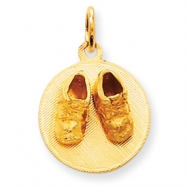 Picture of 14k Small Solid Engraveable Baby Shoes on Disc Charm