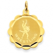 Picture of 14k Wrestling Disc Charm