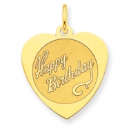 Picture of 14k Happy Birthday Heart Disc Charm