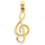 Picture of 14k 3-D Clef Note Pendant