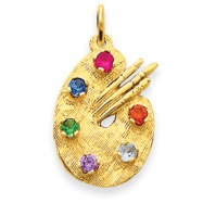 Picture of 14k CZ Stones Artist Palette Charm