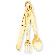 Picture of 14k Knife, Fork & Spoon Charm
