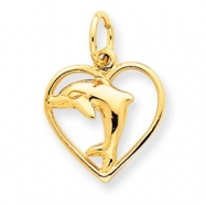 Picture of 14k Dolphin in Heart Charm