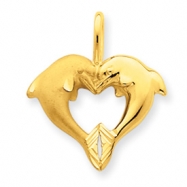 Picture of 14k Dolphin Heart Pendant