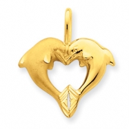 Picture of 14k Dolphin Heart Pendant