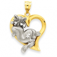 Picture of 14k Cat In Heart Charm
