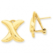 Picture of 14k Polished X Omega Back Post Earrings