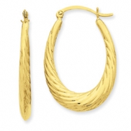 Picture of 14k Polished Twisted Oval Hollow Hoop Earrings