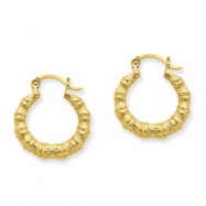 Picture of 14k Polished Bamboo Design Hollow Hoop Earrings