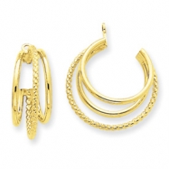 Picture of 14k Polished & Twisted Triple Hoop Earring Jackets