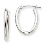 Picture of 14k White Gold Polished 2mm Oval Tube Hoop Earrings