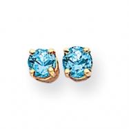 Picture of 14k 4mm Blue Topaz Earrings