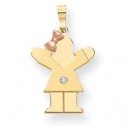 Picture of 14k Two-tone A Diamond kid pendant