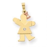Picture of 14k Two-tone A Diamond kid pendant