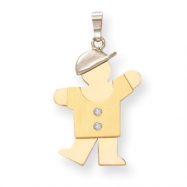 Picture of 14k Two-tone A Diamond kid pendant