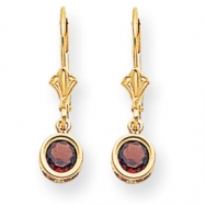 Picture of 14k 5mm Garnet leverback earring