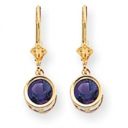 Picture of 14k 6mm Amethyst leverback earring