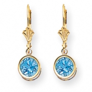 Picture of 14k 6mm Blue Topaz leverback earring