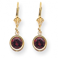 Picture of 14k 6mm Garnet leverback earring