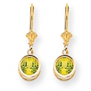 Picture of 14k 6mm Peridot leverback earring