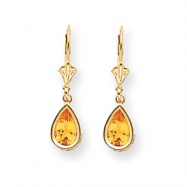 Picture of 14k 8x5mm Pear Citrine leverback earring
