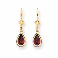 Picture of 14k 8x5mm Pear Garnet leverback earring