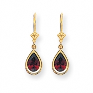 Picture of 14k 9x6mm Pear Garnet leverback earring