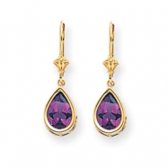 Picture of 14k 10x7mm Pear Amethyst leverback earring