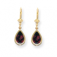 Picture of 14k 10x7mm Pear Garnet leverback earring
