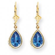 Picture of 14k Tanvorite Diamond pear leverback earring