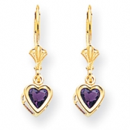 Picture of 14k 5mm Heart Amethyst earring