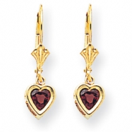 Picture of 14k 5mm Heart Rhodalite Garnet earring