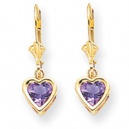 Picture of 14k 6mm Heart Amethyst earring