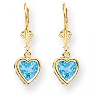 Picture of 14k 6mm Heart Blue Topaz earring