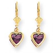 Picture of 14k 6mm Heart Rhodalite Garnet earring