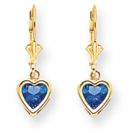 Picture of 14k Tanvorite Diamond heart leverback earring