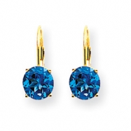Picture of 14k 7mm Blue Topaz leverback earring