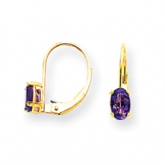 Picture of 14k 6x4mm Oval Amethyst leverback earring