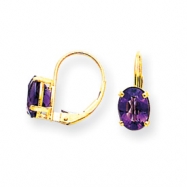 Picture of 14k 8x6mm Oval Amethyst leverback earring