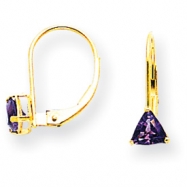 Picture of 14k 5mm Trillion Amethyst leverback earring