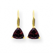 Picture of 14k 6mm Trillion Garnet leverback earring