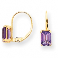 Picture of 14k 7x5mm Emerald Cut Amethyst earring