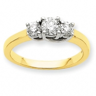 Picture of 14k Two-tone A Diamond three stone ring