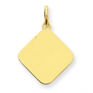 Picture of 14k Plain .018 Gauge Diamond-Shaped Engraveable Disc Charm