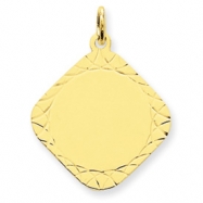 Picture of 14k Patterned .018 Gauge Diamond-Shaped Engraveable Disc Charm