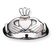 Picture of 10k White Gold Polished Claddagh Ring