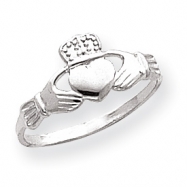 Picture of 14k White Gold Polished Claddagh Ring