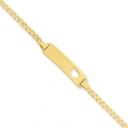 Picture of 14k Curb Link Baby ID, Plate with Cut-out Heart Bracelet