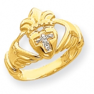 Picture of 14k A Diamond claddagh ring